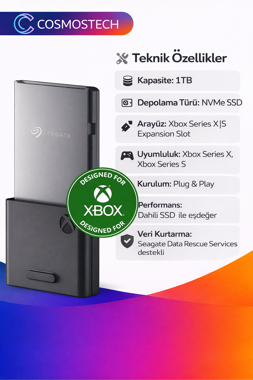 Cosmostech Seagate 1tb Xbox Series X|s Expansion Card – Nvme Fiyatı