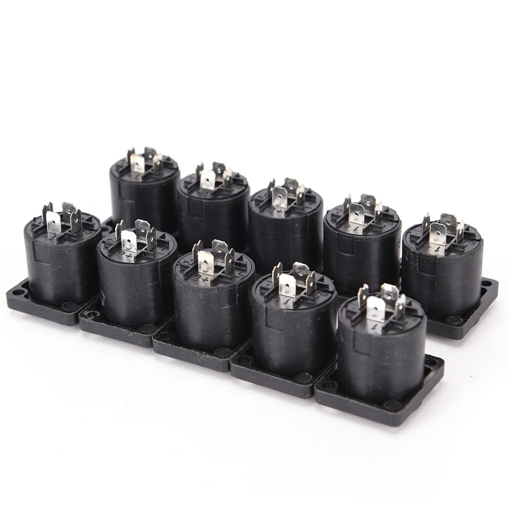 10pcs/lot 4 Pin Speaker Female Jack Socket Compatible Audio Cable Panel Chassis Socket Connector for Audio Amplifier Cable