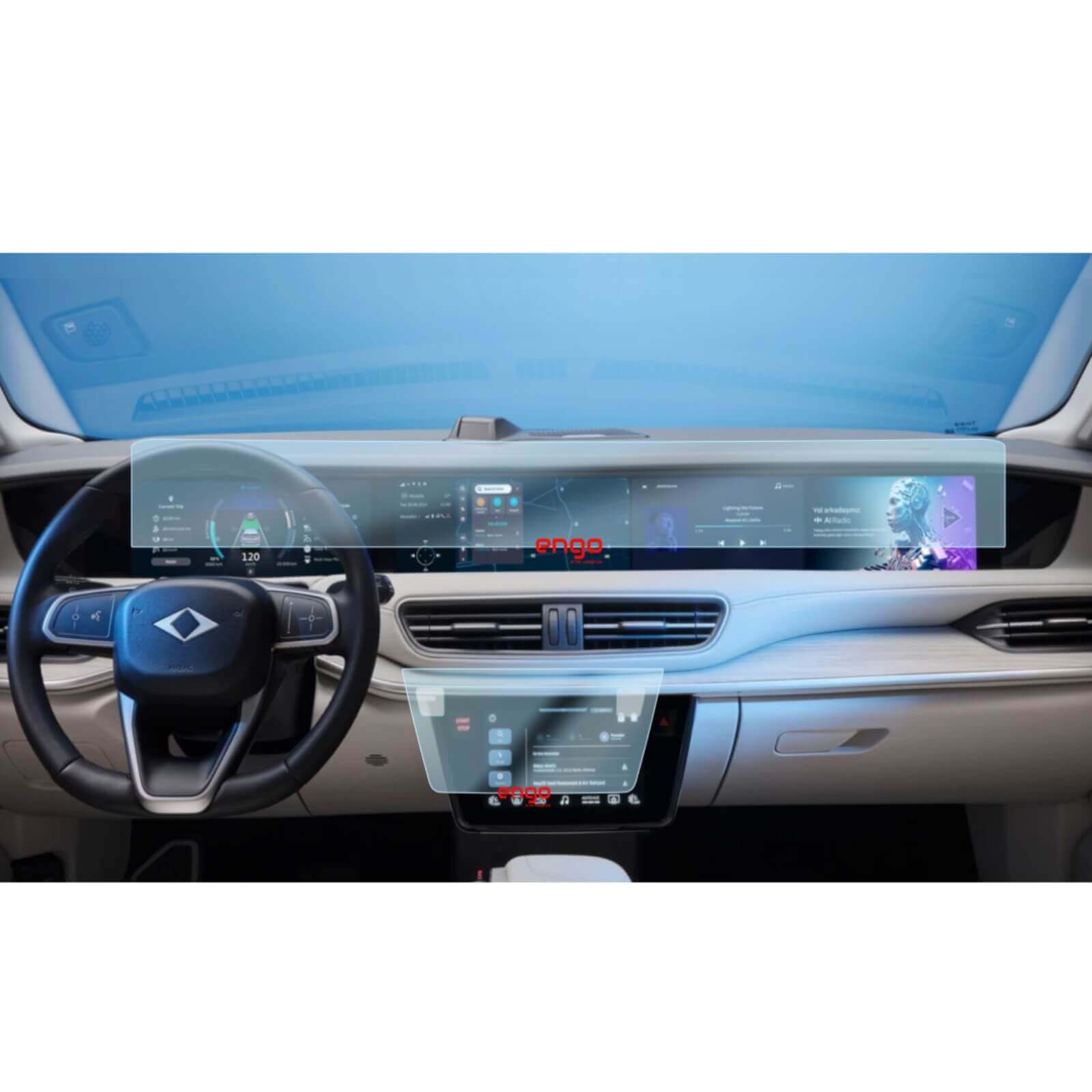 TOGG T10F Ekran Koruyucu Gösterge Bilgi Ve Kumanda Ekranı