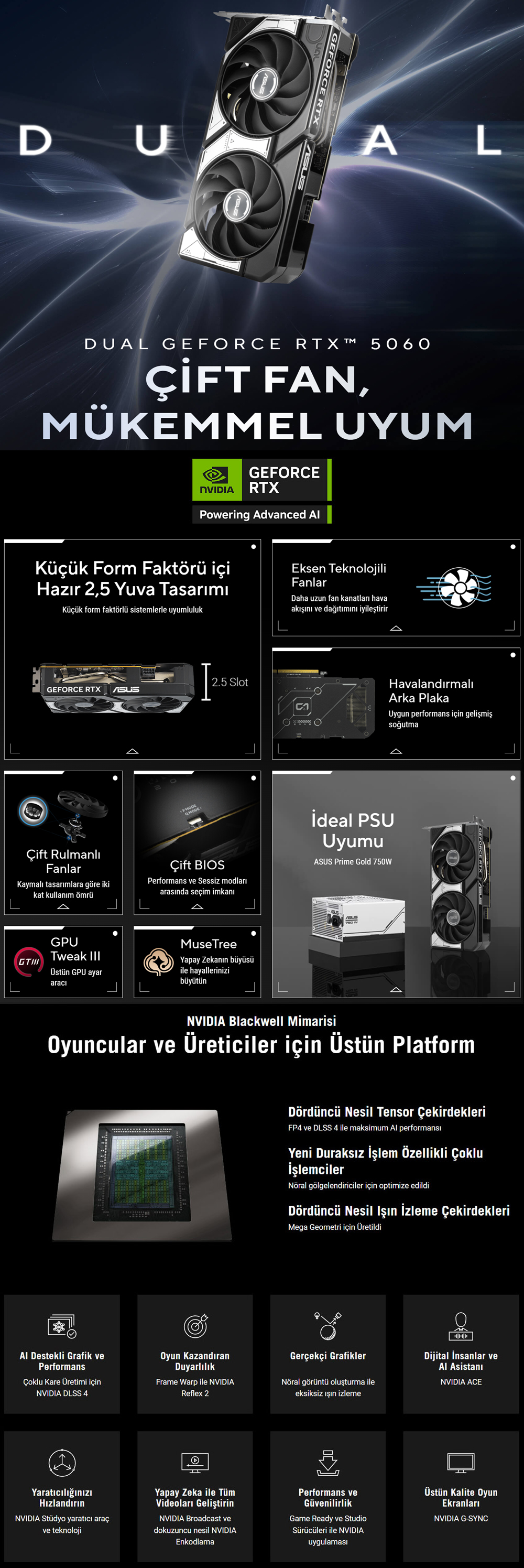 ASUS Dual GeForce RTX™ 5060 8GB GDDR7 OC Edition