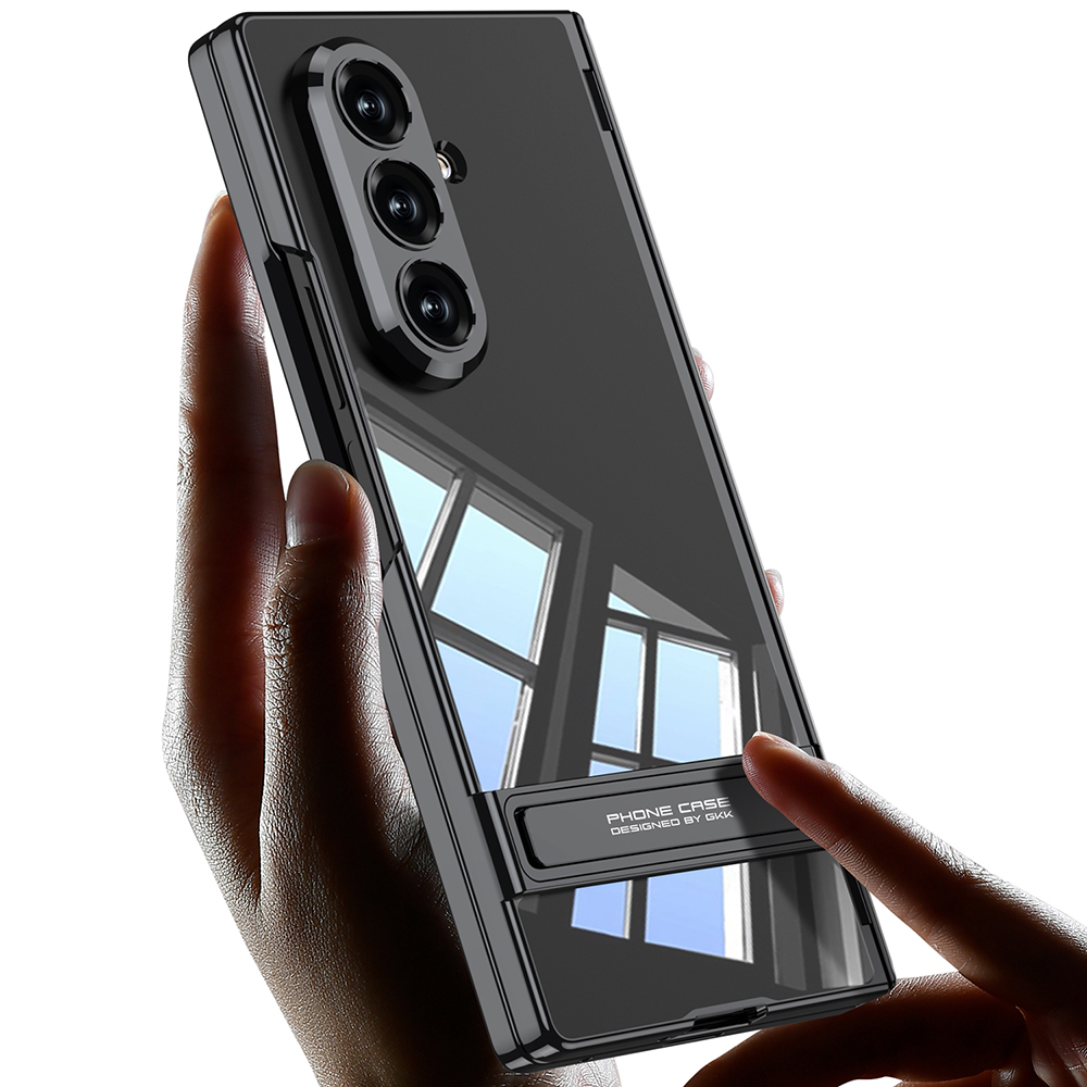 Galaxy Z Fold 7 Kılıf Kamera Korumalı Şeffaf Tasarımlı Zore Lego Standlı Kapak - 6