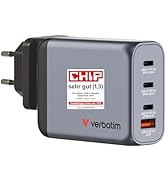 Verbatim GaN Charger 100 W, 4 Port USB-C Şarj Cihazı, 3 x USB-C ve 1 x USB-A, S...