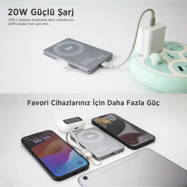 Bix PB114 20W Güçlü Şarj ve Çoklu Cihaz Uyumluluğu