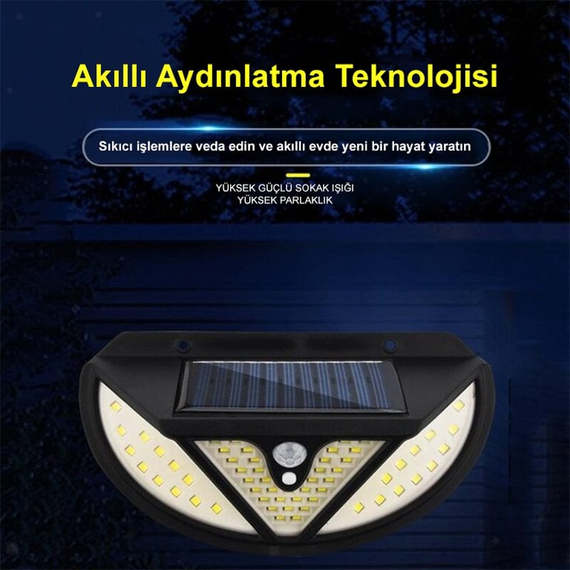 Powermaster MX-118 118 SMD Ledli Hareket Sensörlü Üç Modlu Solar Duvar Lambası İçerik
