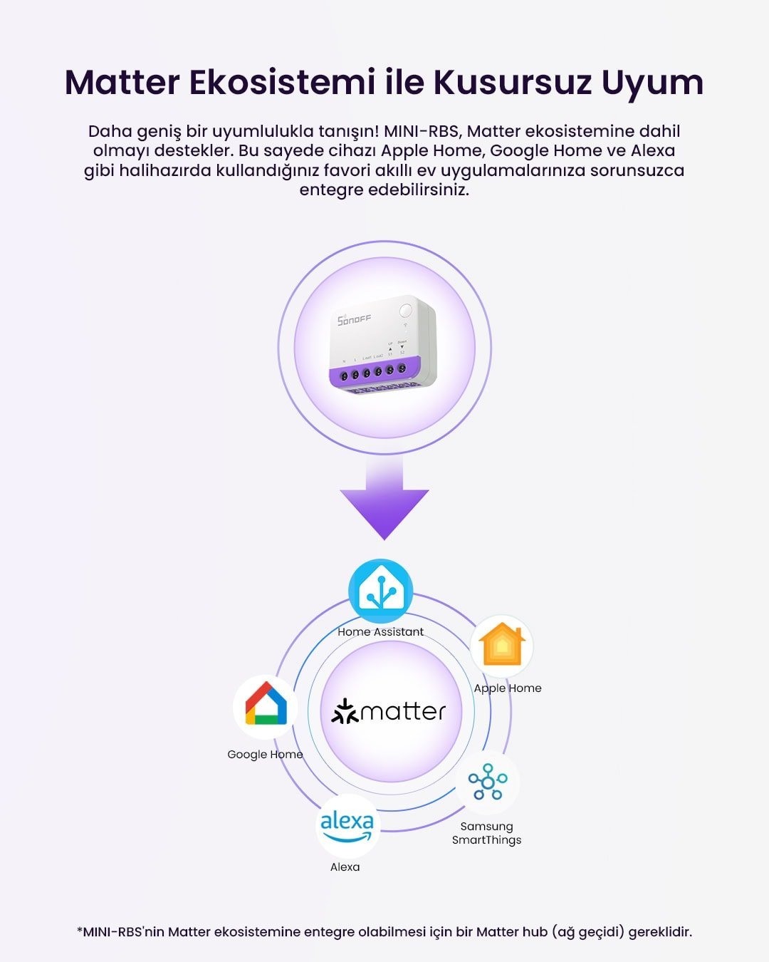 SONOFF Mini-RBS Matter Akıllı Panjur Kontrol Rölesi