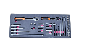Rico 33 Parça 3/8-1/4 Dolu Takım Arabası içi Lokma Takımı - H-T33