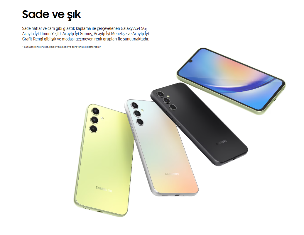 Yenilenmiş Samsung Galaxy A34 Tasarım