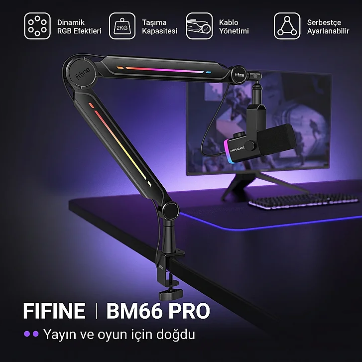 Fifine BM66PRO RGB Yayıncı Mikrofon Standı Ana Görsel