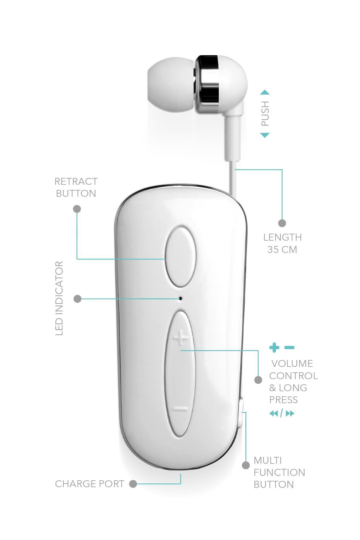 Powerway Pureset 10 Saat Konuşma Süresi Makaralı Bluetooth Kulaklık