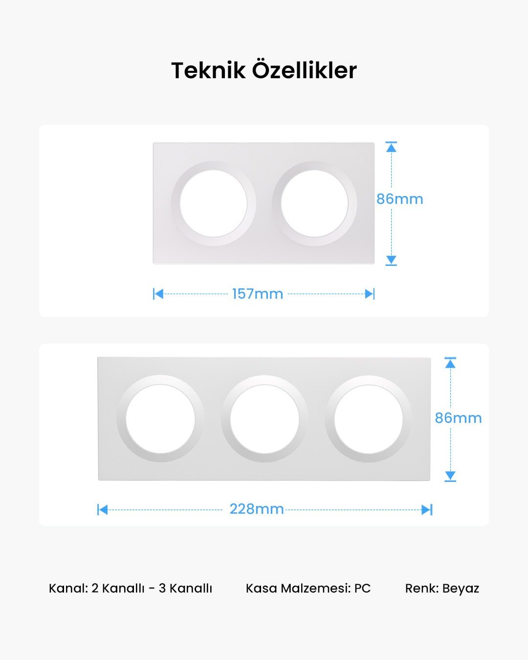 2'li Duvar Anahtarı Çerçevesi | EF2G