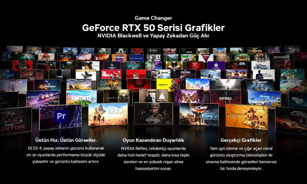 Game Changer - GeForce RTX 50 Serisi Grafikler - NVIDIA Blackwell ve Yapay Zekadan Güç Alır