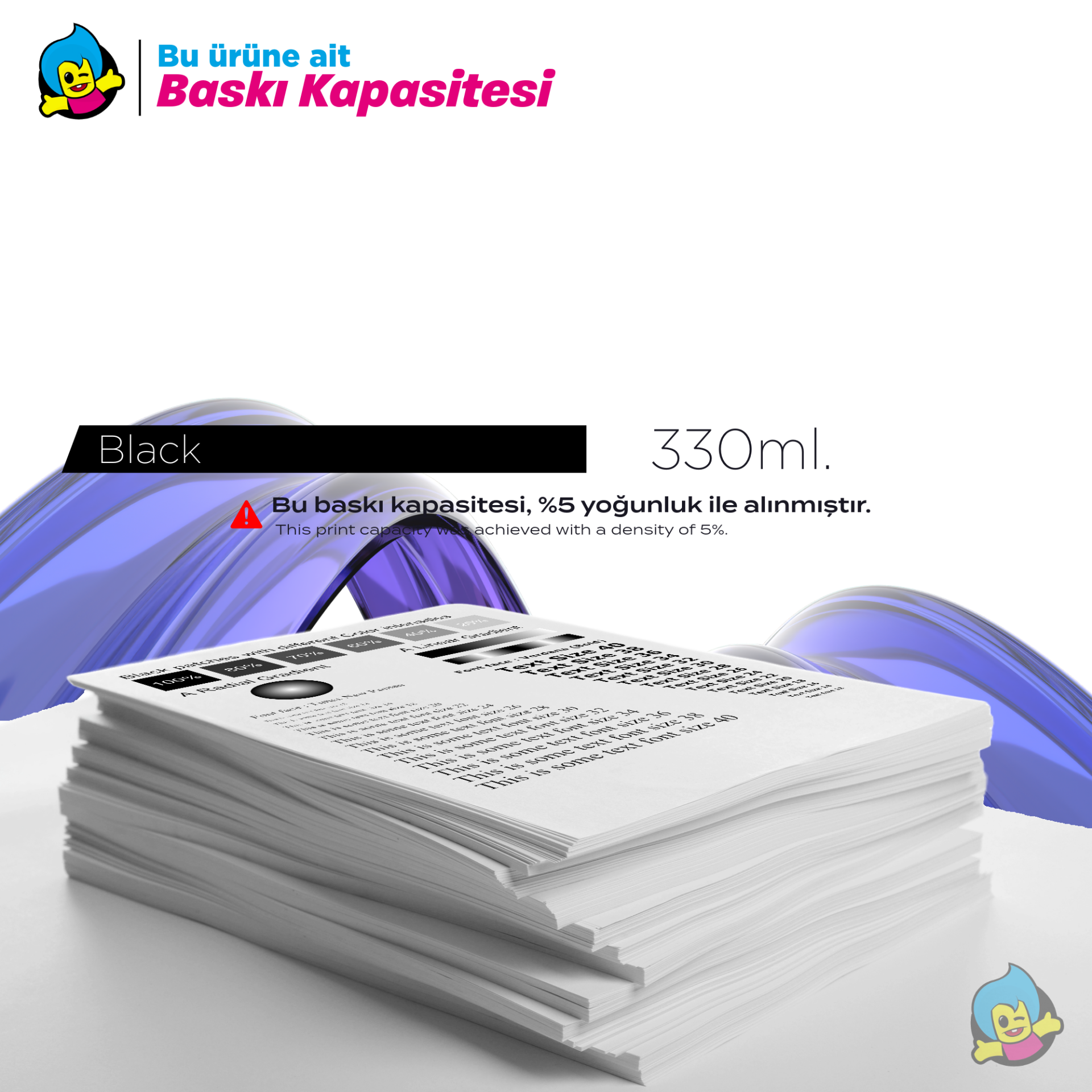 Tonermax PFI-307BK Siyah Muadil Kartuş 330ml Baskı Kapasitesi ve Performans Detayları