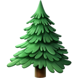 Yaprak dökmeyen ağaç emojisi Apple üzerinde nasıl görünüyor.