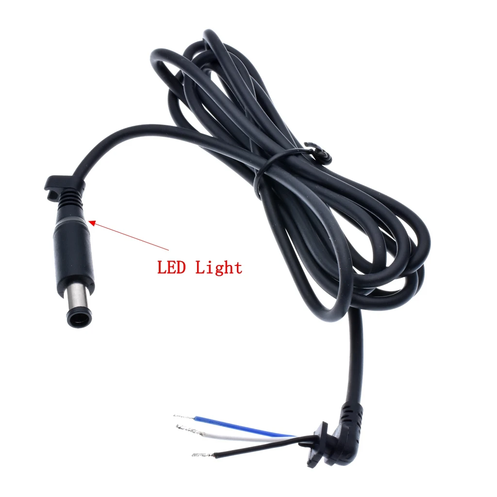 Laptop DC 7.4*5.0mm Connector Cord Cable with LED Light For Dell Charger Adapter Charging Cable 1.8m