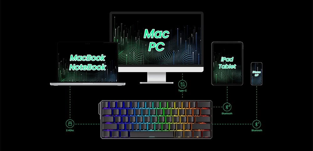 Akko Monsgeek Fun60 Ultra Shine Through White Tmr Gaming Klavye H4
