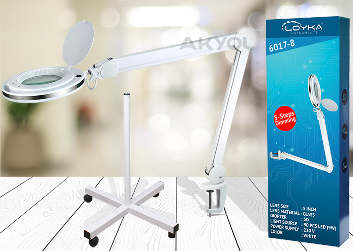 8x ışıklı büyüteç ayaklı