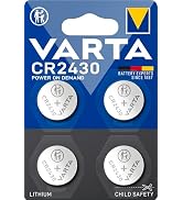 Varta CR2430 düğme pil, 4 adet, Power on Demand, lityum, 3V, çocuklar için güvenli ambalaj.