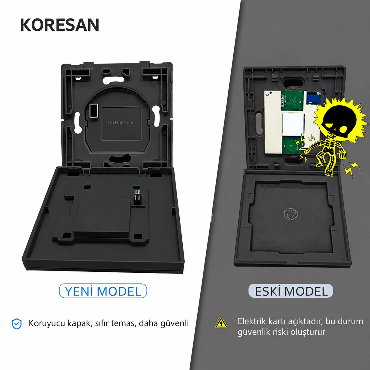 KRSC-Z102 Tuya Zigbee Perde Panjur Anahtarı modern siyah cam panel
