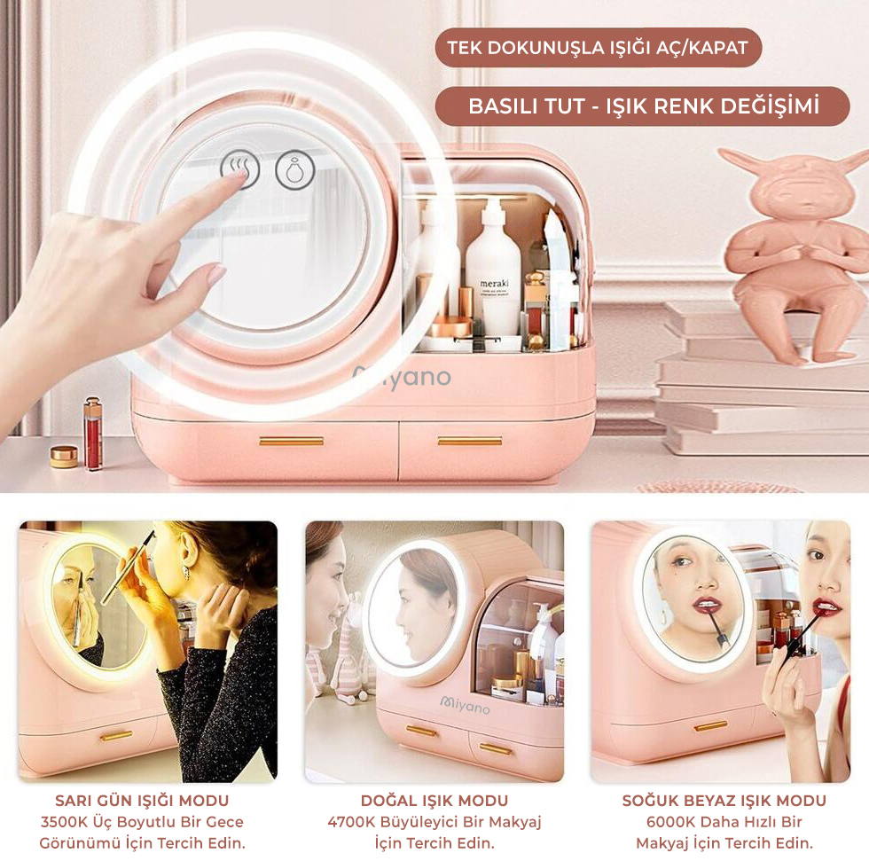Miyano S50 FAN Makyaj Organizer Seti (Pembe)