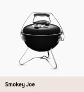 Metin "Smokey Joe" şeklindedir. Dumanın dışarı çıktığı taşınabilir bir barbekü mangalının sembol görünümü.
