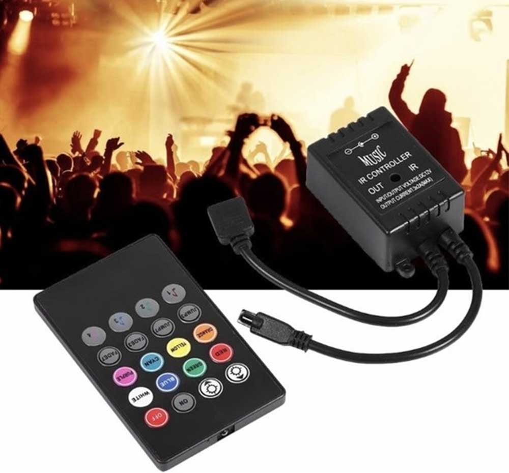 Powermaster IR Kontrol Kumandalı Renk Değiştiren Müziğe Sese Duyarlı Rgb Led Kontrol Cihazı