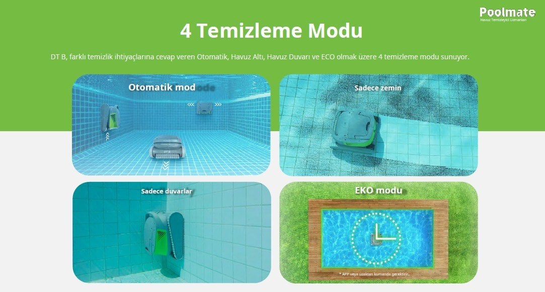Chasing Poolmate DT B dört temizlik modu