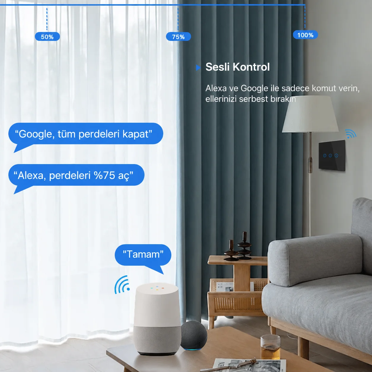 KRSC-Z102 Tuya Zigbee Perde Panjur Anahtarı teknik bilgiler ve ölçüler