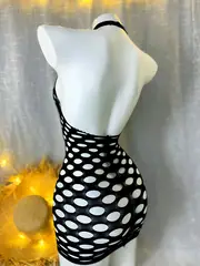 1 kadın  balık ağı örtüsü bikini olmadan açık gövde elbisesi sevgililer günü i̇çin şeffaf plaj giysisi yaz kadın ayrıntılar 0