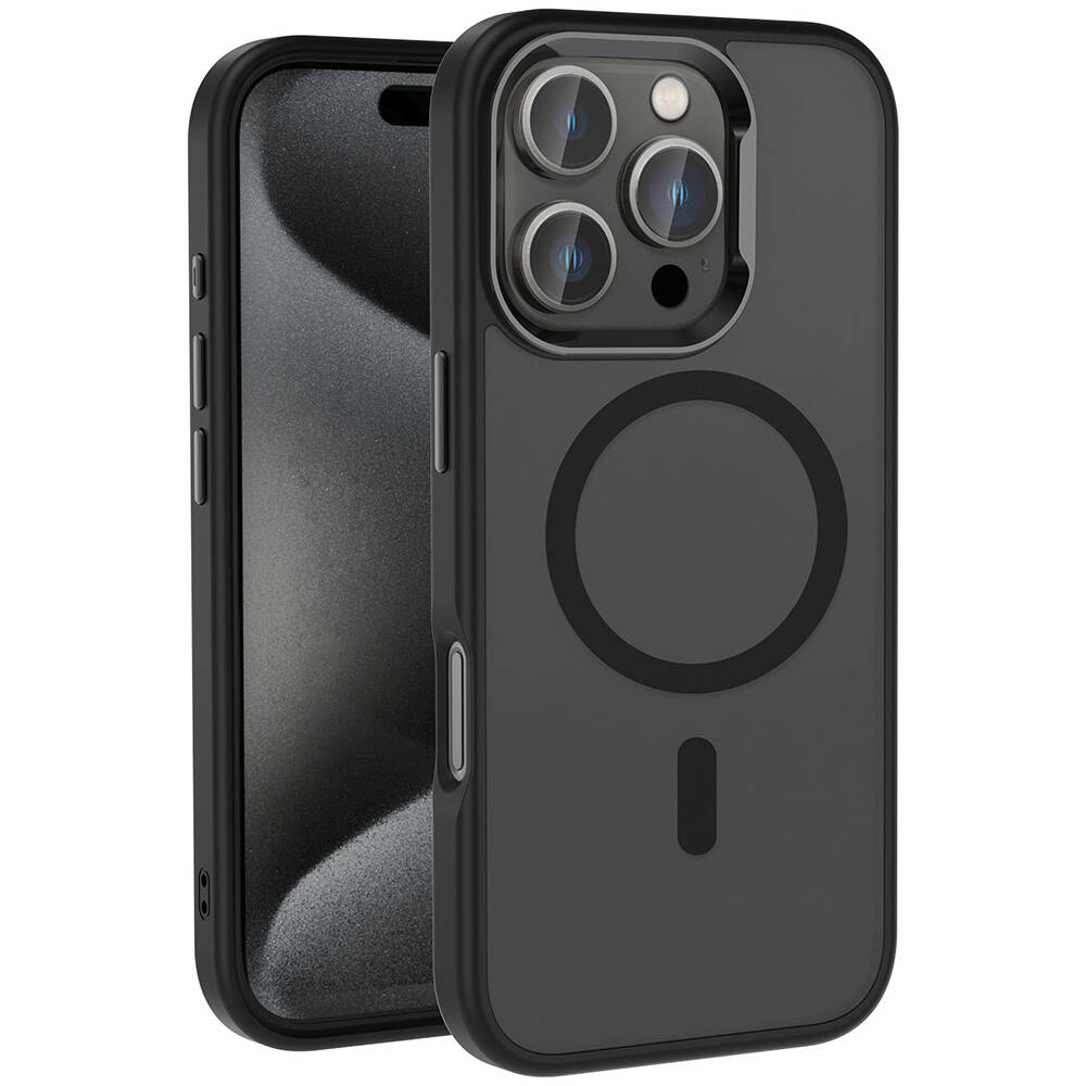 Apple iPhone 16 Pro Max Kılıf Magsafe Şarj Özellikli Parlak Kamera Çerçeveli Zore Kost Kapak - 3