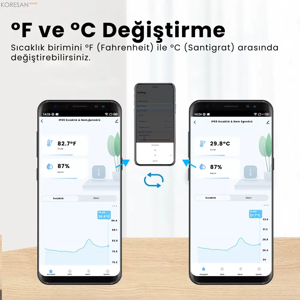 TSN-65Z Tuya Zigbee Akıllı Sıcaklık ve Nem Sensörü IP65