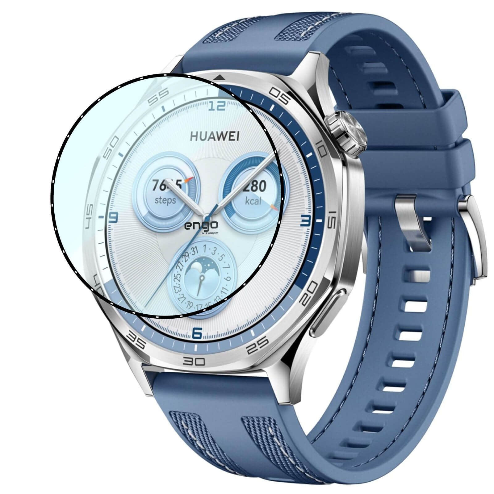 Engo Huawei Watch Gt 5 46MM Ekran Koruyucu Flexible Tam Kapama Şeffaf