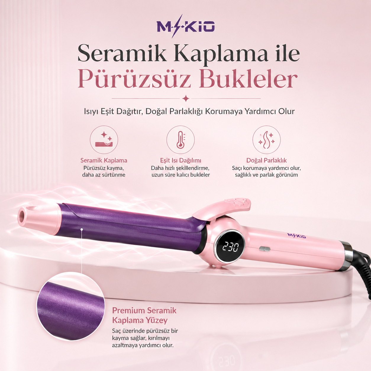 MKİO seramik kaplama saç maşası