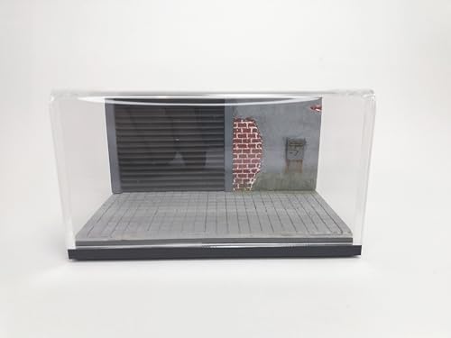 Scale Model World 1/64 Garage Diorama Display Case (Black Blinds) Araç Dahil Değildir.