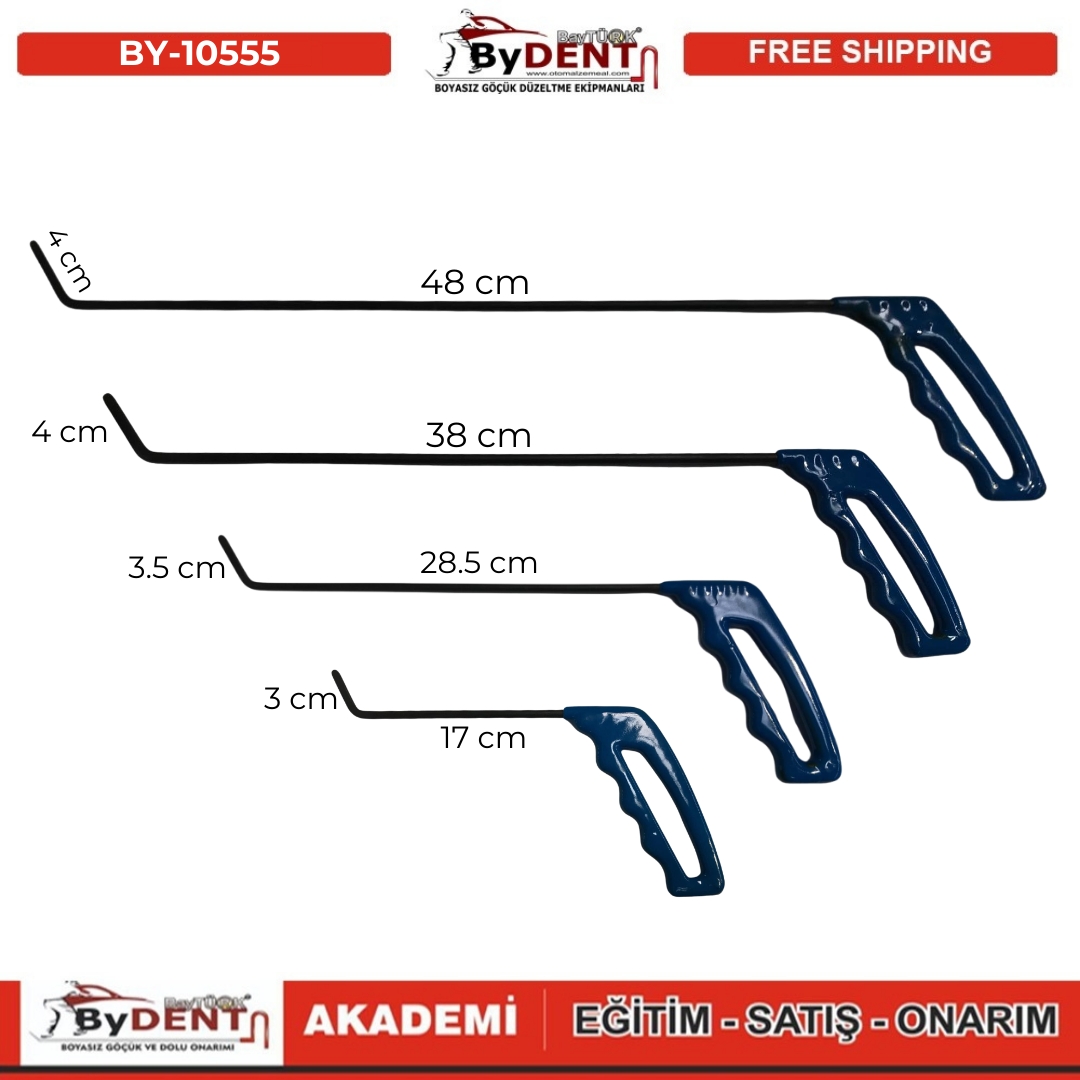 pdr, tools, göçük, düzeltme, kuşak arası, boyasız göçük, boyasız göçük düzeltme, pdr tools, otomalzemeal, bydent, göçük düzeltme ekipmanı,