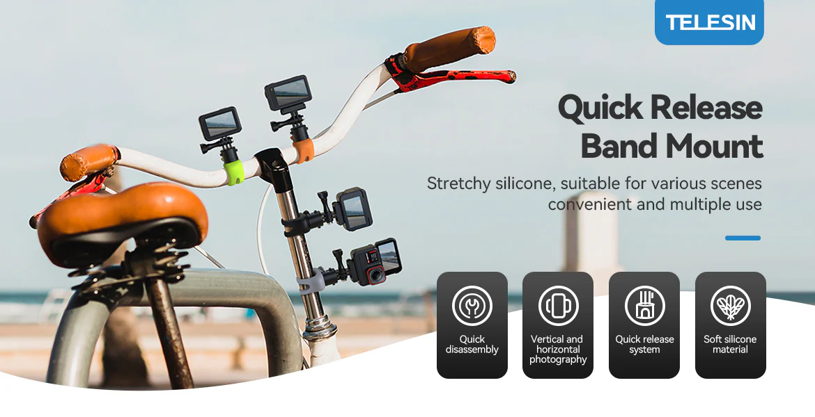 TELESIN Elastik Aksiyon Kamera Gidon Montajı