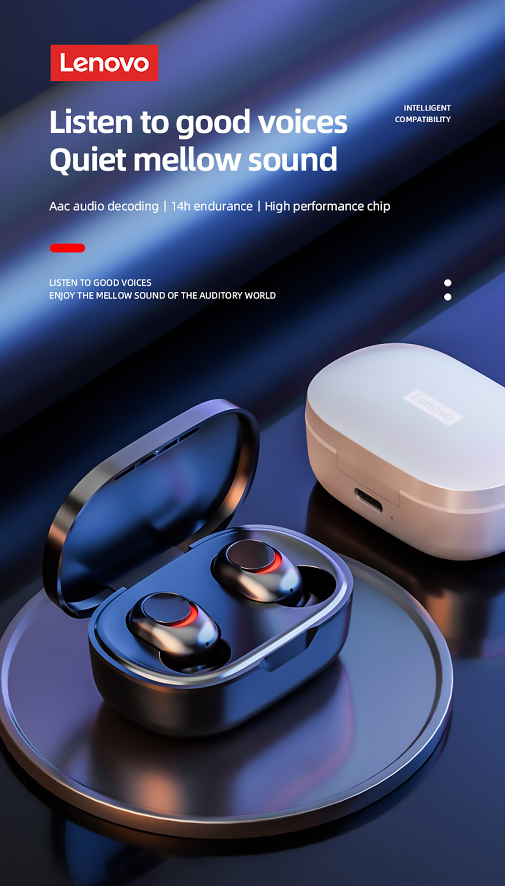 Lenovo PD1X TWS HiFi Müzik Bluetooth Kulaklık, Mikrofonlu Kulaklıklar Spor Kulaklık Siyah