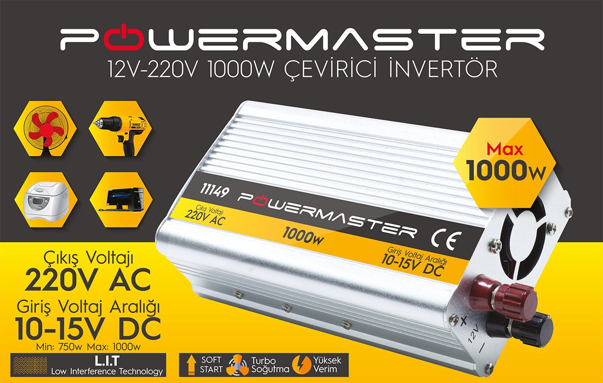 Powermaster MP-11149 12V 500W İnvertör