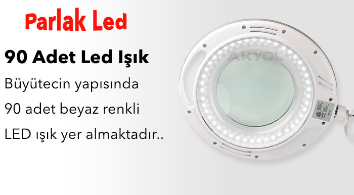 parlak led ışıklı büyüteç