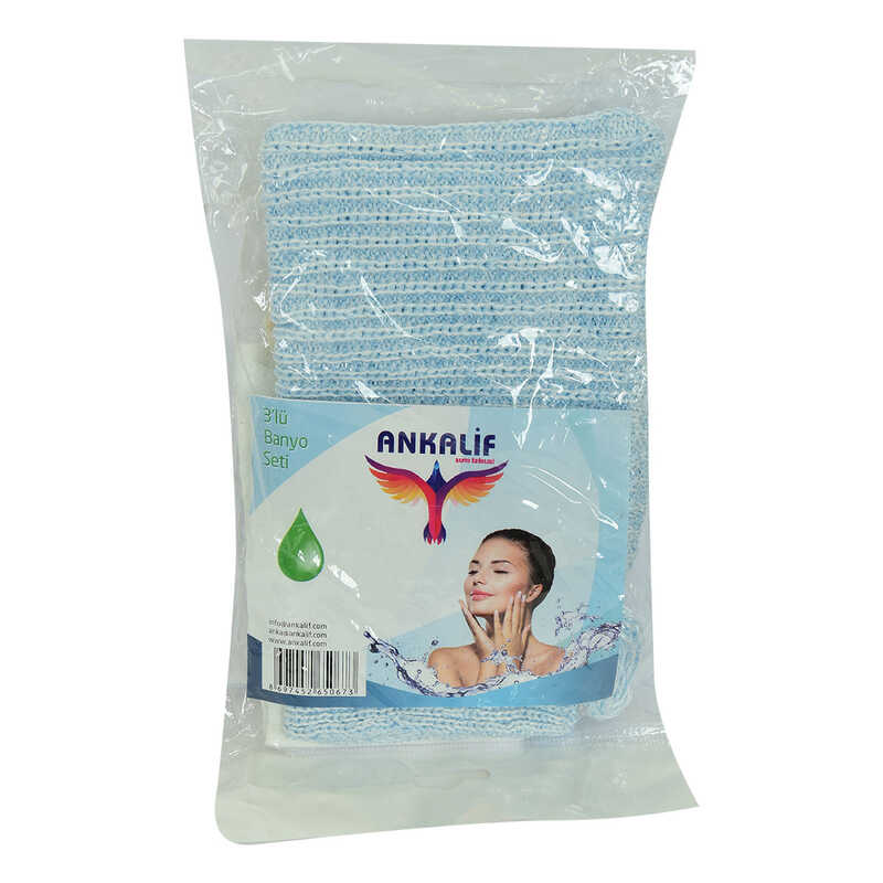 ANKALİF BANYO LİFİ + KESE + İPLİ TAŞI 3 LÜ BANYO SETİ
