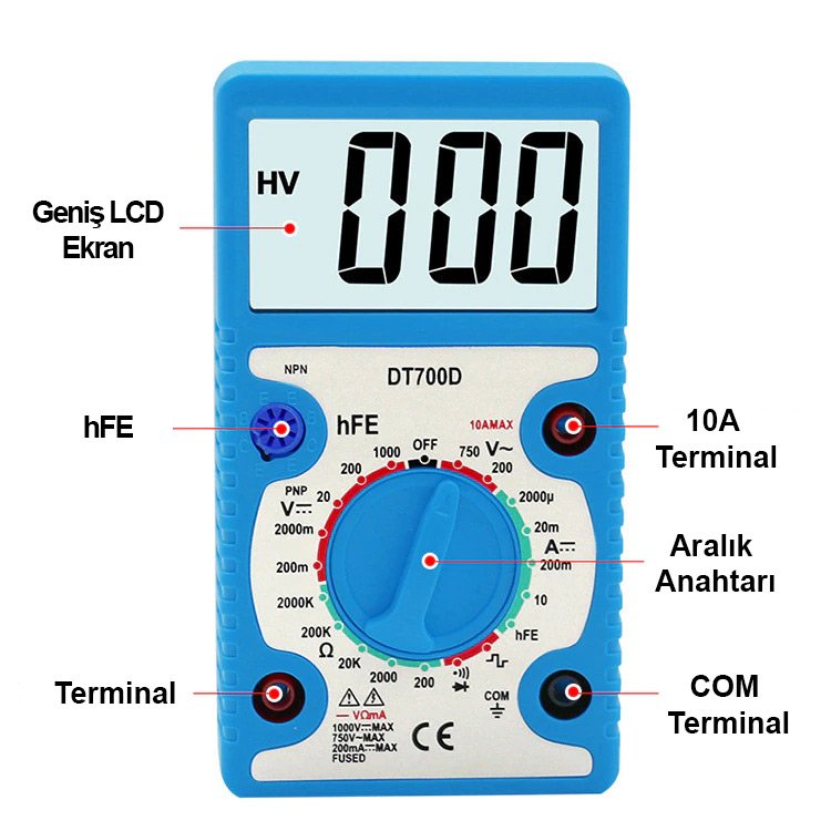 Powermaster Jumbo Display Dijital Ölçü Aleti PM-14625