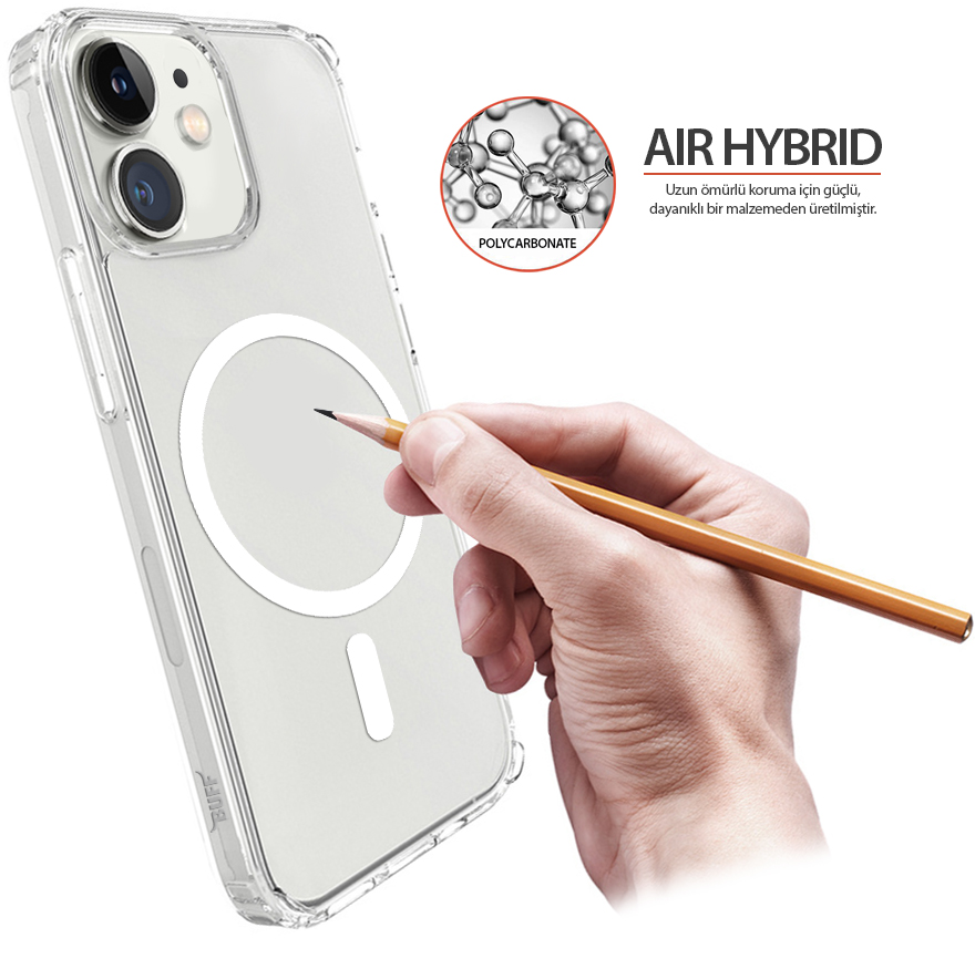 Buff iPhone 11 MagSafe Air Hybrid Kılıf - Şeffaf