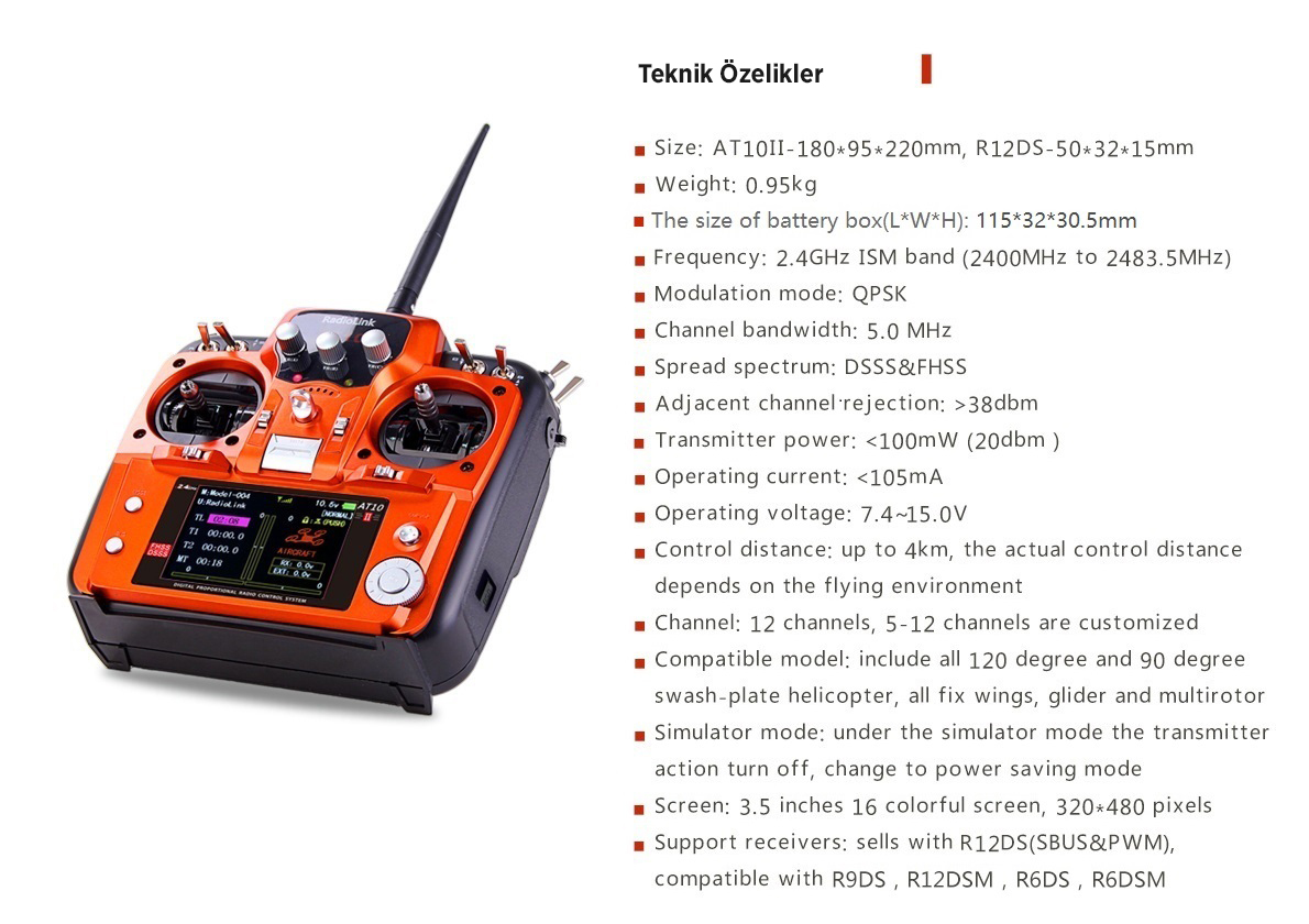 RADIOLINK AT10II Uzaktan Kumanda