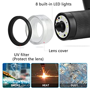 UV filtresi ve lens kapağı
