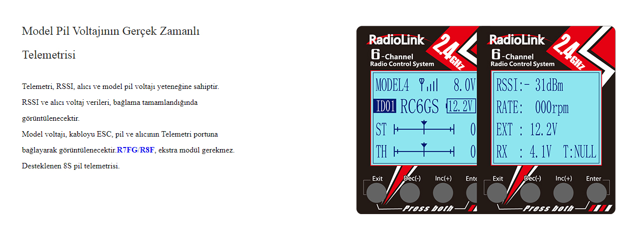 RADIOLINK RC6GS V2 Uzaktan Kumanda