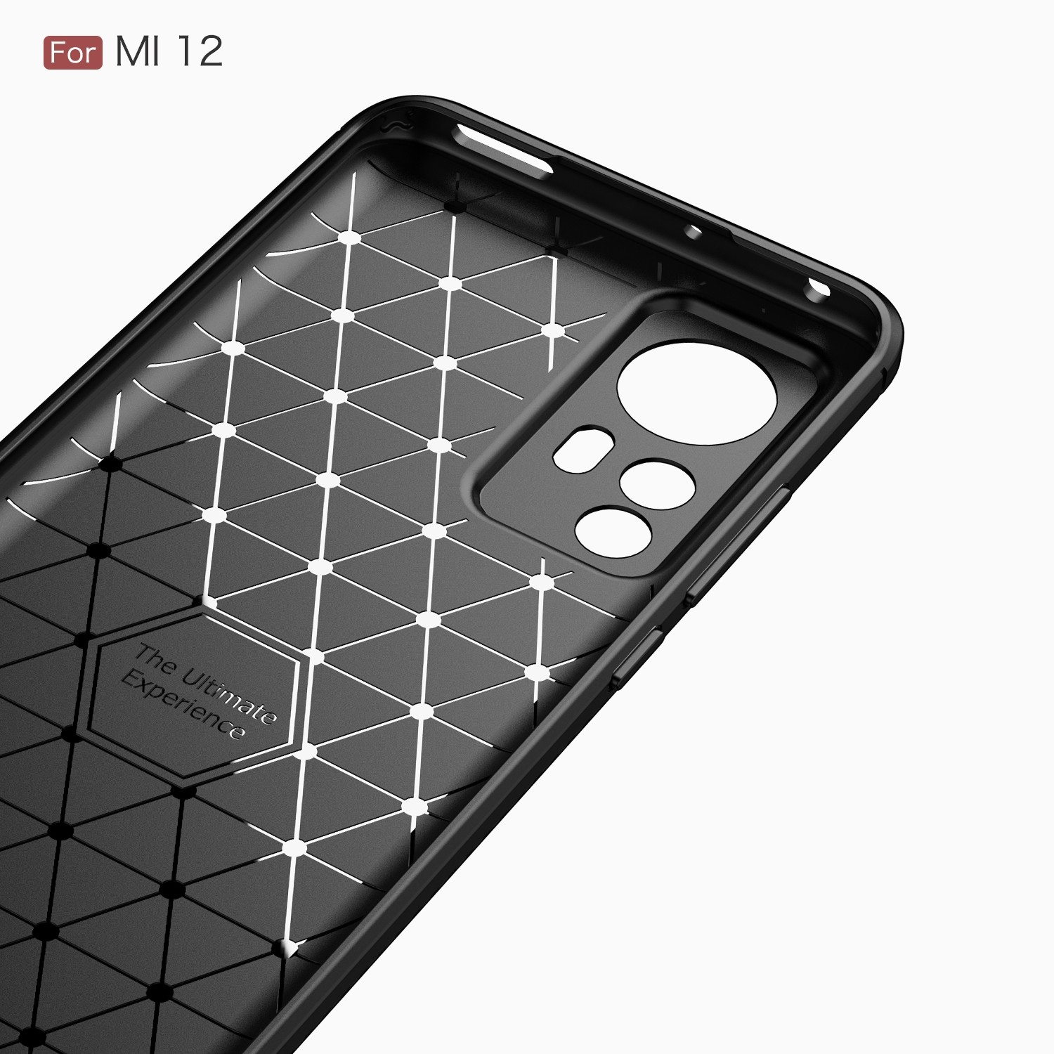 For Xiaomi Mi 12 5G Brushed Texture Carbon Fiber TPU Phone Case (Black)