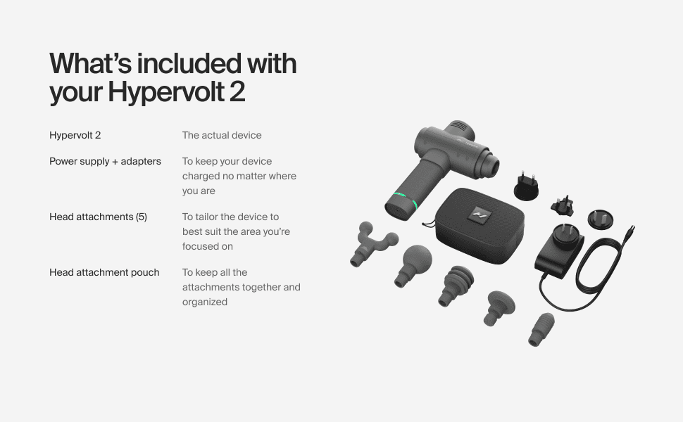 Hypervolt 2'ye neler dahildir?