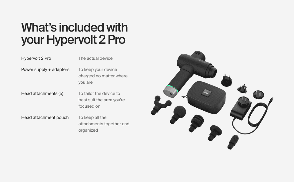 What's included with Hypervolt 2 Pro