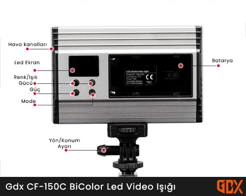 Gdx CF-150C BiColor Led Video Işığı
