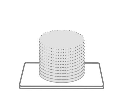 3B yazdırılmış bir nesnenin katmanlarının çizimi