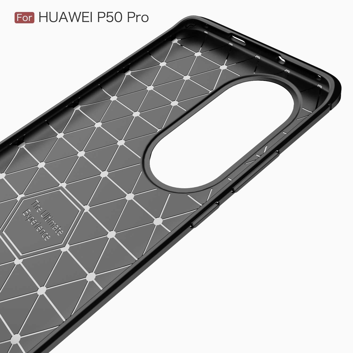 For Huawei P50 Pro Brushed Texture Carbon Fiber TPU Case (Black)